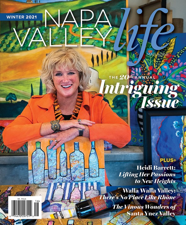 Magazine cover with Heidi Barrett in her art studio